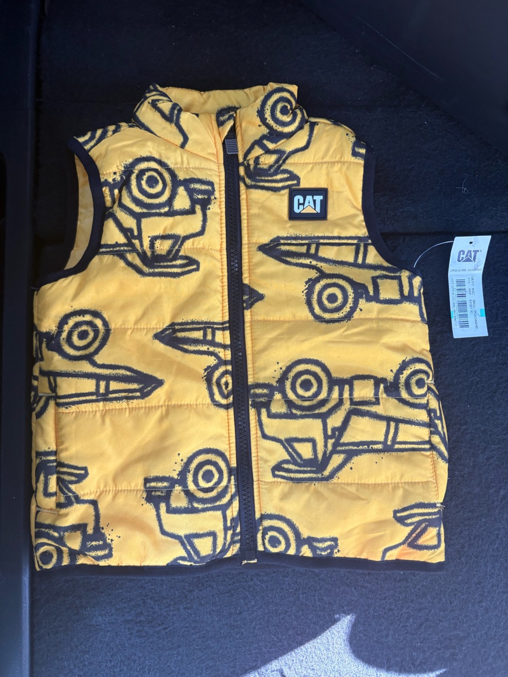 CAT Kids Yellow Construction Puffer Vest